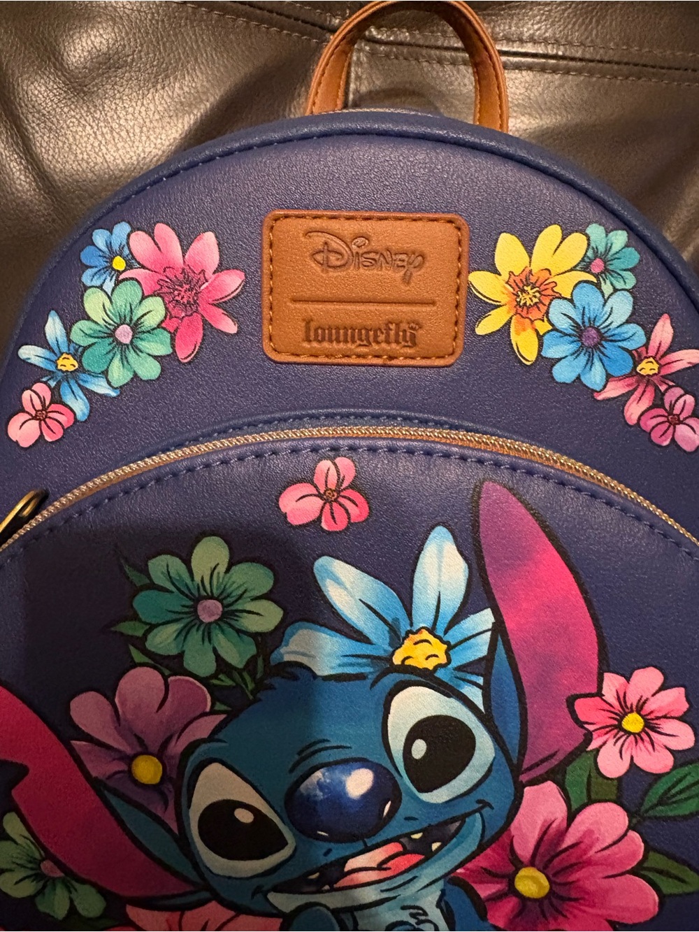Loungefly Blue Stitch Floral Mini Backpack - Picture 5 of 5